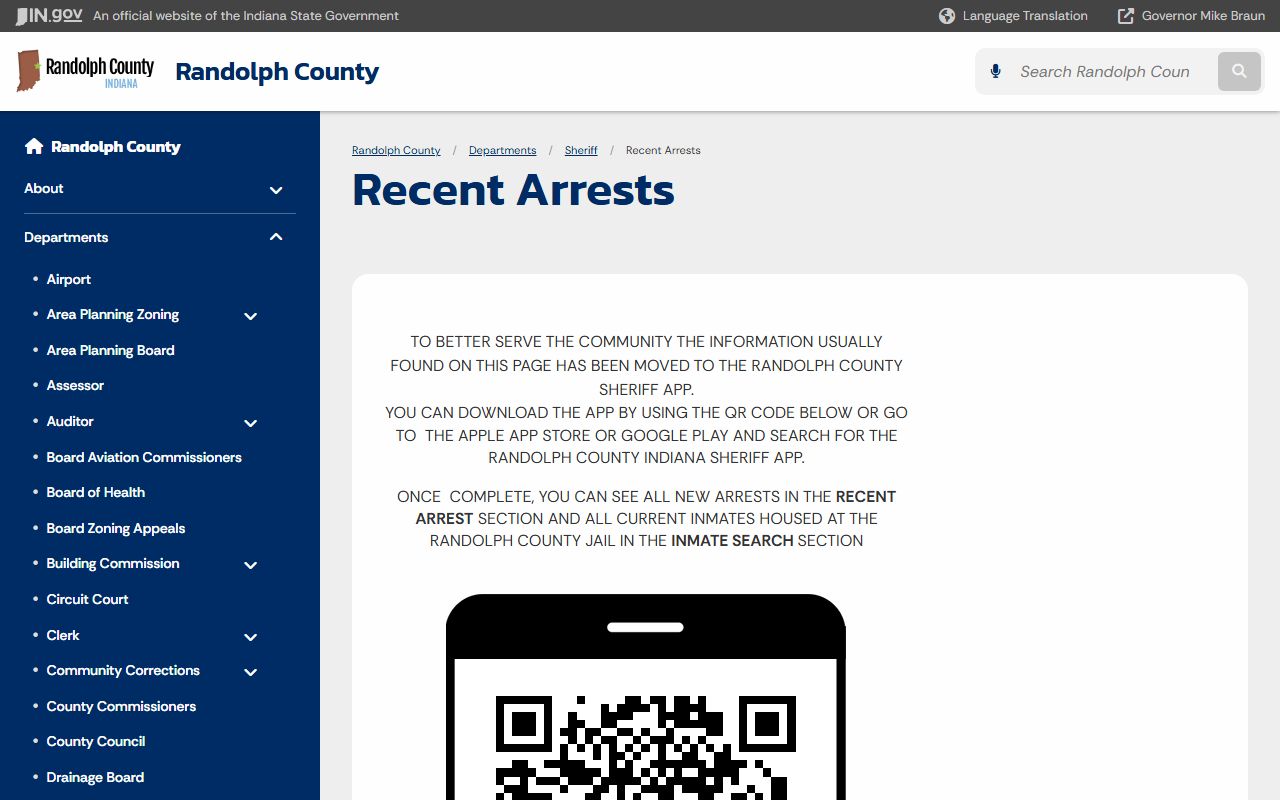 Randolph County arrest records recent arrests app notice