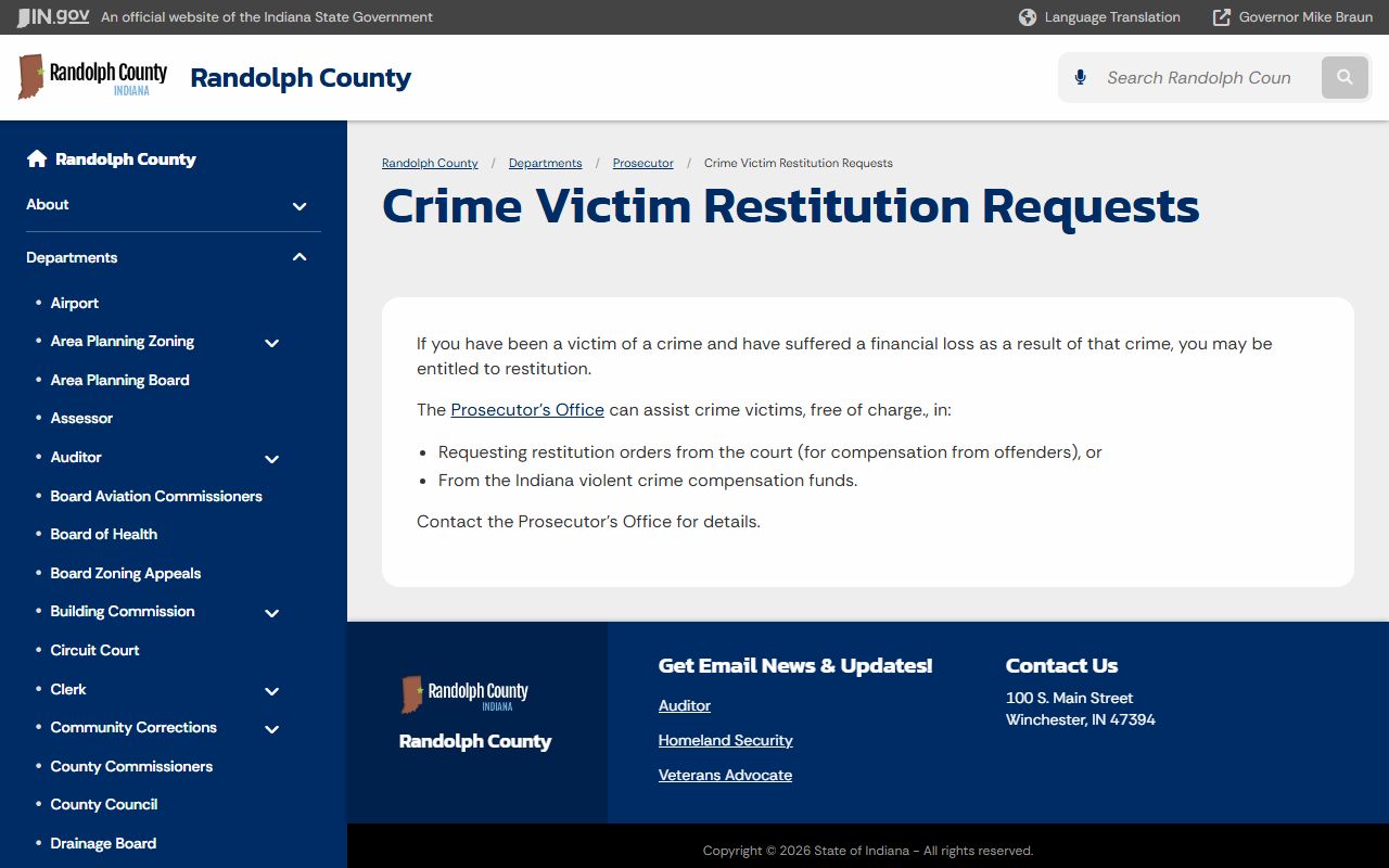 Randolph County court charges victim restitution prosecutor page