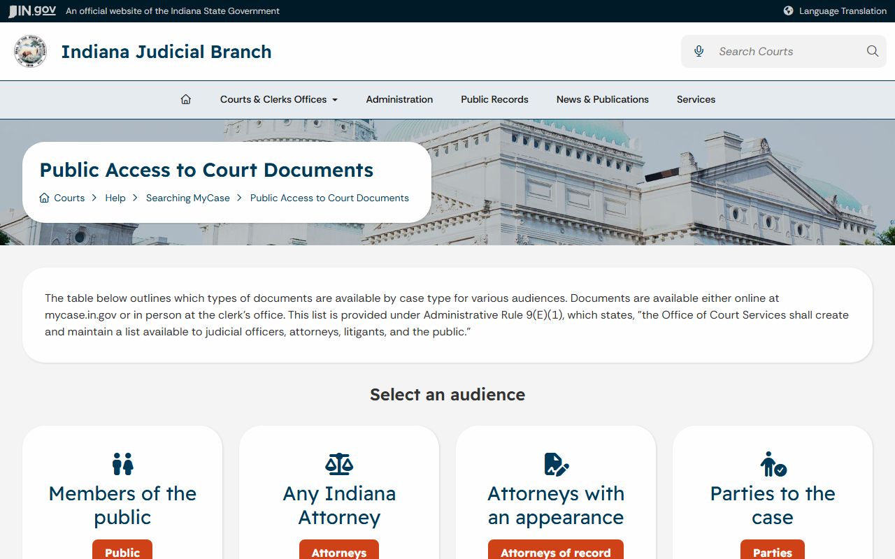 Randolph County court records MyCase document access guide