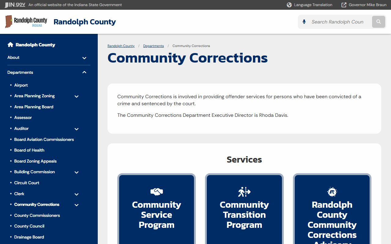 Randolph County criminal court records community corrections