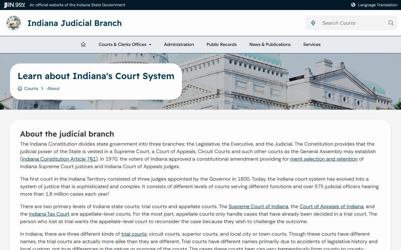 Randolph County Circuit and Superior Court records Indiana court structure