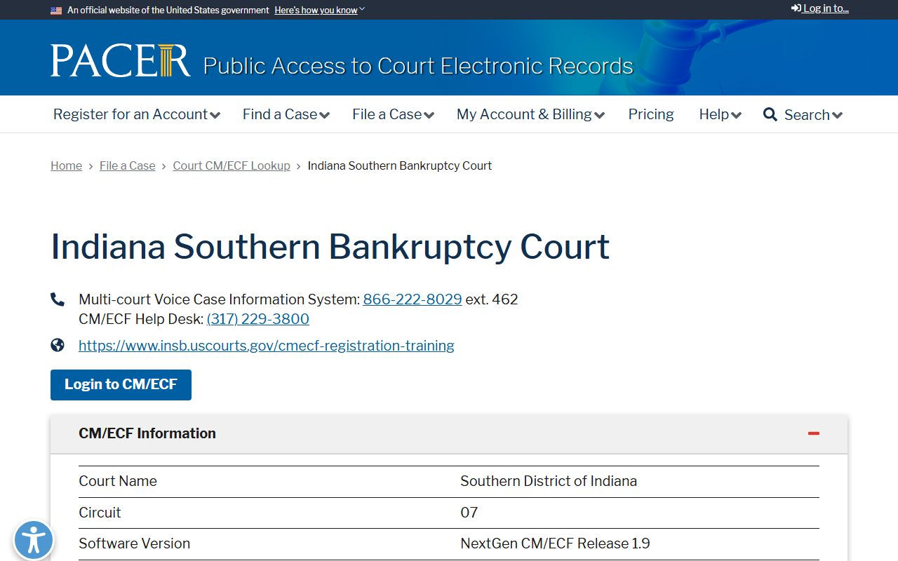 Randolph County bankruptcy court records Southern District