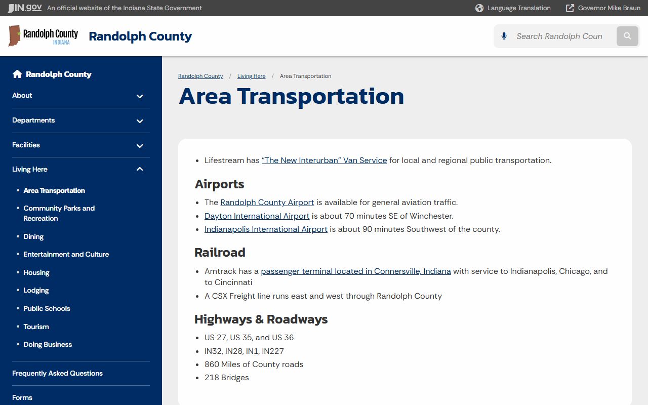 Randolph County traffic court records and transportation access