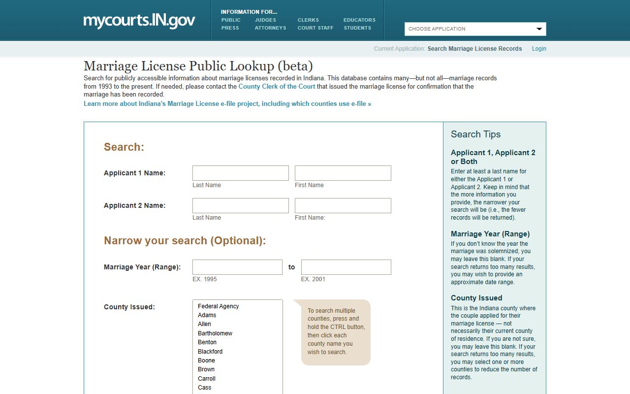 Randolph County marriage records Indiana marriage license lookup
