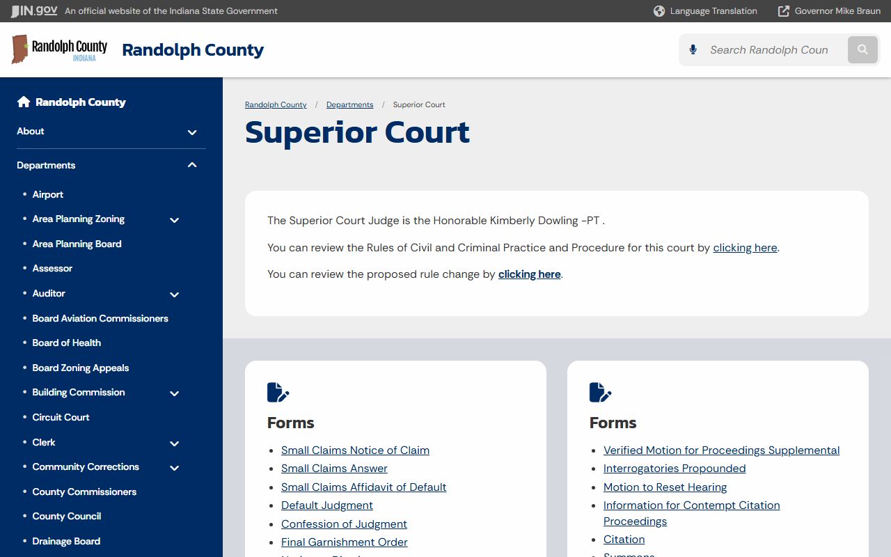 Randolph County probate records courthouse court contacts