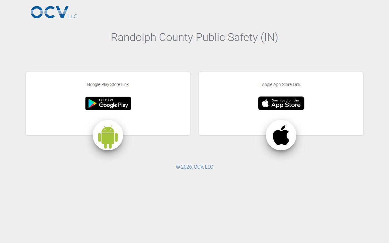 Randolph County warrant search public safety app landing page